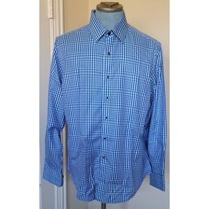 Robert Graham Men's Cotton Silk Blue Long‎ Sleeve Size Large